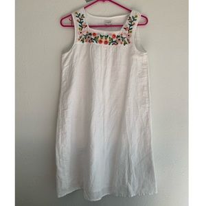 J Crew white embroidered dress